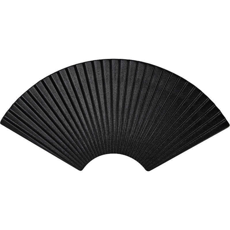 Platos en forma de abanico para servir, vajilla de cerámica, platos japoneses especiales para Sushi, comida, pastel, aperitivos, plato de soporte de exhibición, empalmable: Black