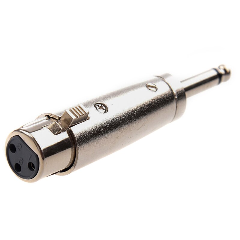 XLR hembra de 3 pines de color plateado a 1/4 "6,35mm macho Mono Jack adaptador de plomo AD