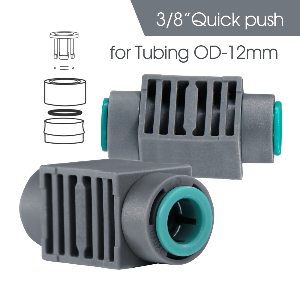 Raccord rapide de tube d'arrosage OD-12MM facile à installer 3/8 "joint de tuyau pour la maison jardin tuyau d'irrigation coude en T raccords égaux: Or / 3/4 ''