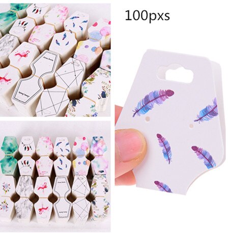 100 stk farverigt tryk papir kort smykker halskæde armbånd hænge tag bryllup note gør det selv blank pris navn hænge tag håndværk