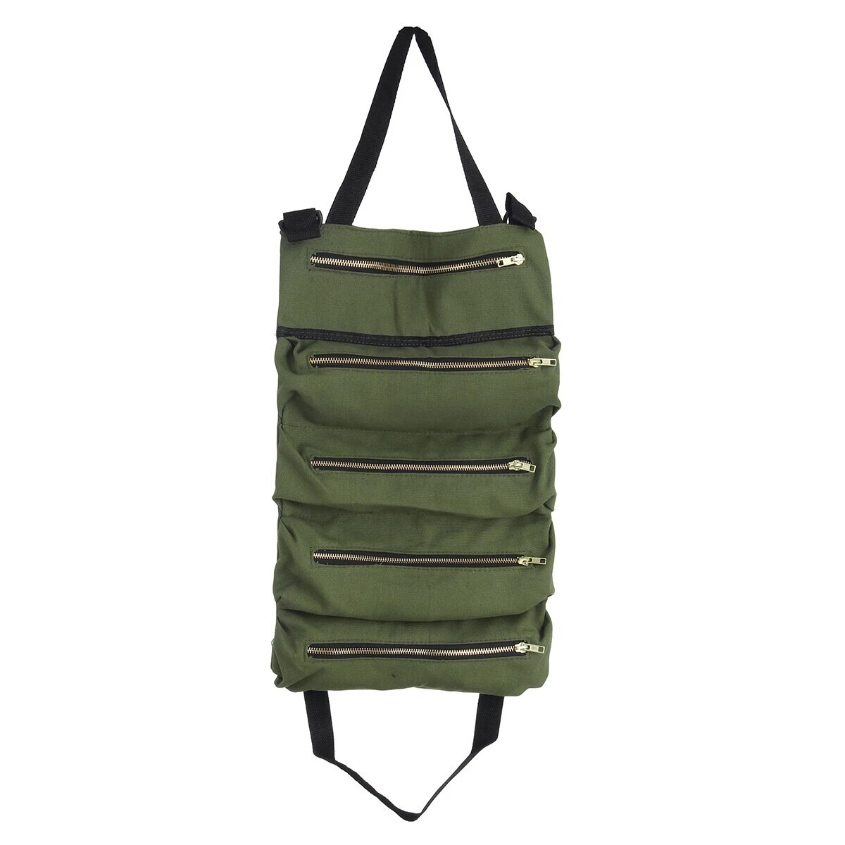 Car Seat Back Tool Bag Organizer Roll Up Canvas Pouch Tools Carrier Storage Bag Hanging Tool Zipper Carrier Tote: Green