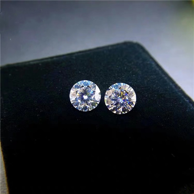 2PCS GH kleur 1ct Karaat lab Diamonds 6.5mm Uitstekende Brilliant Ronde Cut loose Moissanite Stone Wedding Ring voor vrouwen