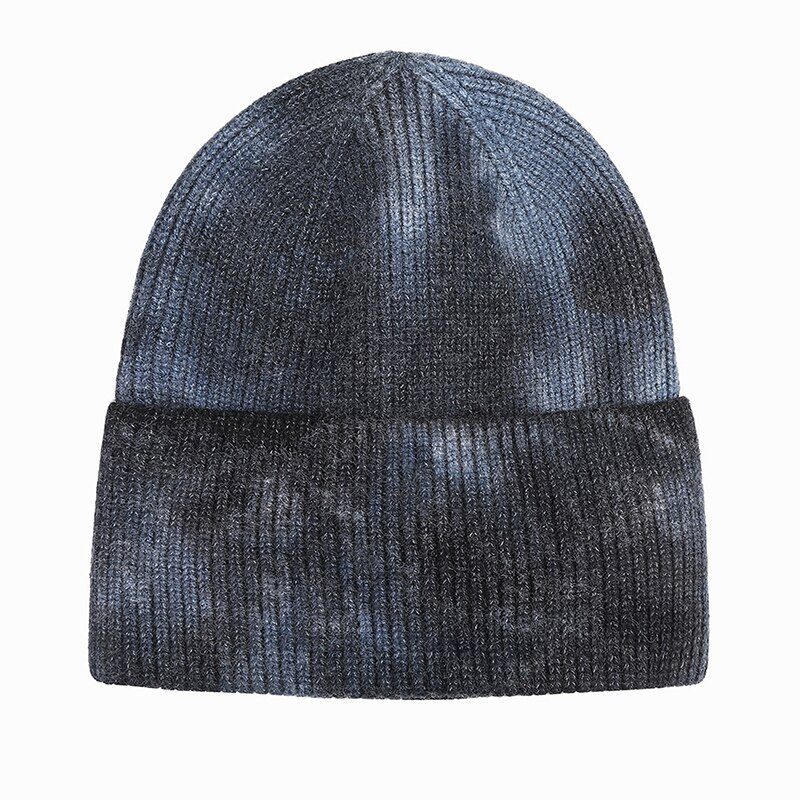 Tie-dye muts warme wintermutsen voor dames dames heren effen muts met omslag, muts met capuchon herfst gebreide hiphop plangi kort: 05