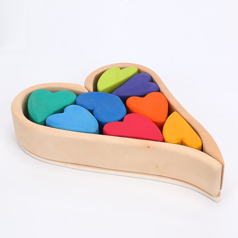 15 teile/satz Kinder Holz Regenbogen Blöcke Regenbogen Holz Kugeln Puppen für Kinder Montessori Pädagogisches Spielzeug: 2