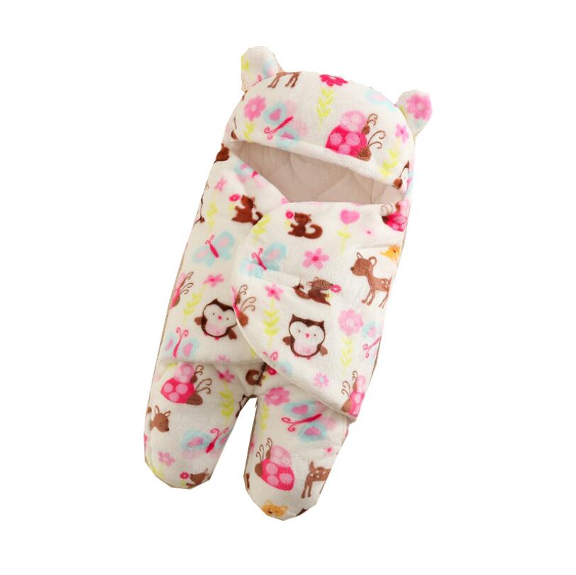 Bébé sac de couchage Ultra-doux moelleux flanelle -né réception couverture infantile garçons filles vêtements pépinière enveloppement emmailloter