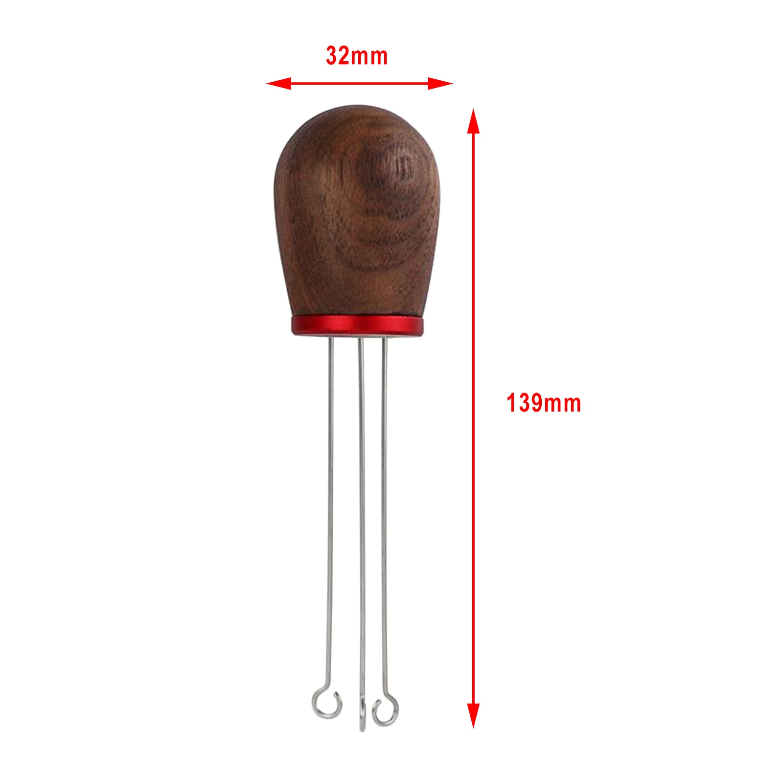 1pc Solid Wood Handle Stainless Steel Espresso Coffee Tamper Stirring Needle Espresso Tamper Espresso Packer Coffee Maker Tools