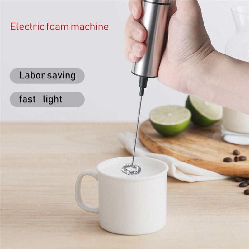 Elektrisk mjölkskummare kaffemixer 2 visp mjölkskummare köksmixer för cappuccino äggvisp drycker mixer med stativ
