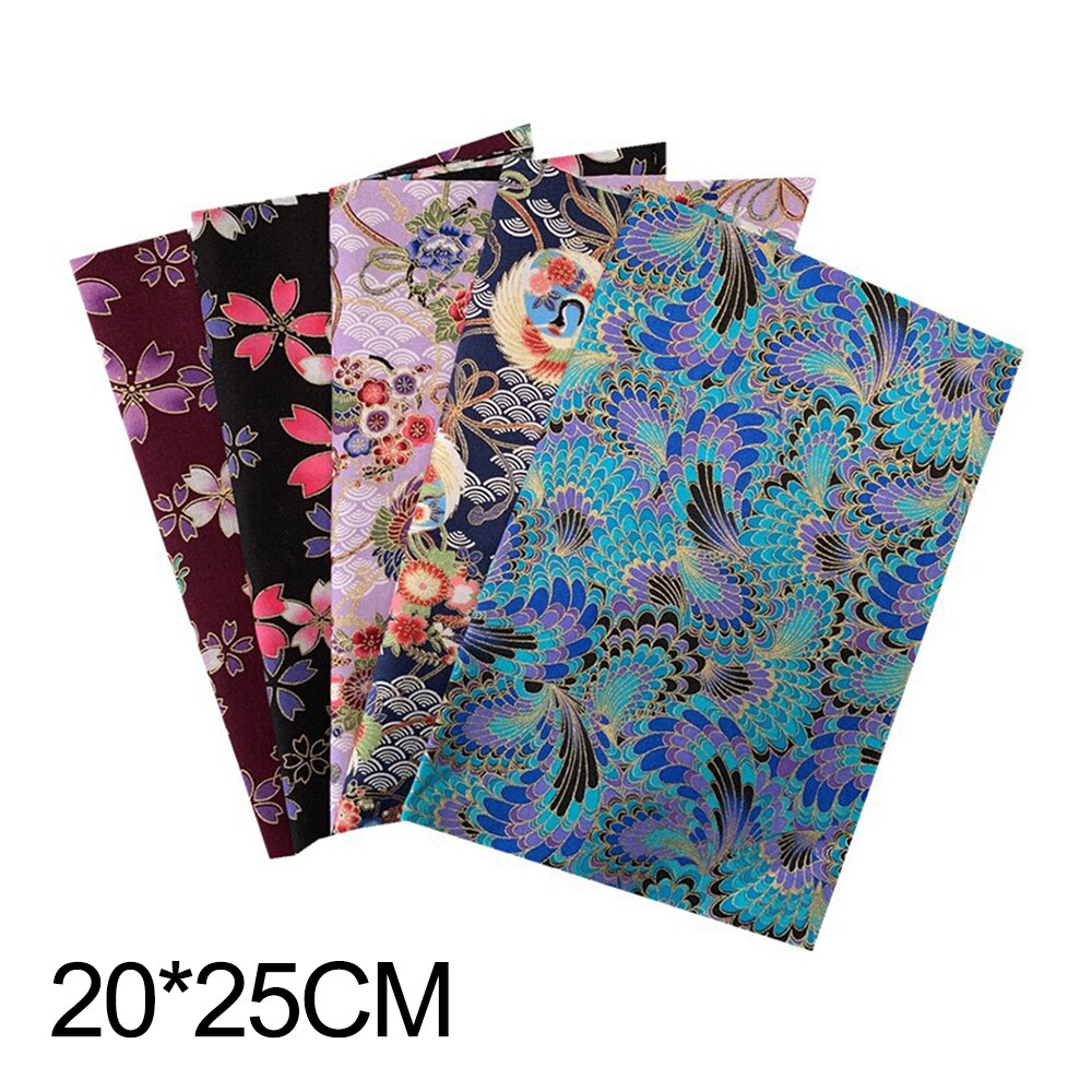 Japanischen Gedruckt Baumwolle Patchwork Tuch einstellen Bronzing NäHenne Quilten Stoffe Blumen- DIY Handgemachte Gesicht Maske Zubehör 20x25cm: 7  5Stck