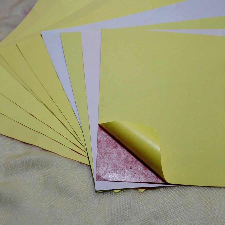A4 flerfarvet selvklæbende mærkatpapir; 10 stk meget; præget enhed scrapbog papir farvepapir lys klæbemiddel