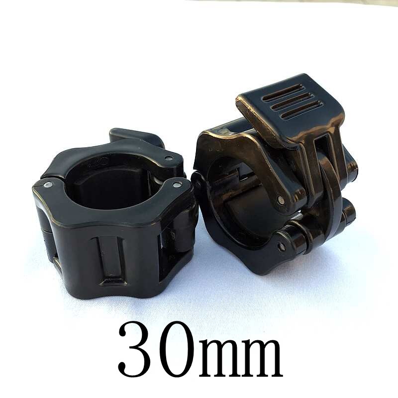 1 Pair Spinlock Collars Barbell Collar Lock Dumbell Clips Clamp Weight Lifting Bar Gym Dumbbell Fitness Body Building 25/28mm: YD17-30mm black-2PCS