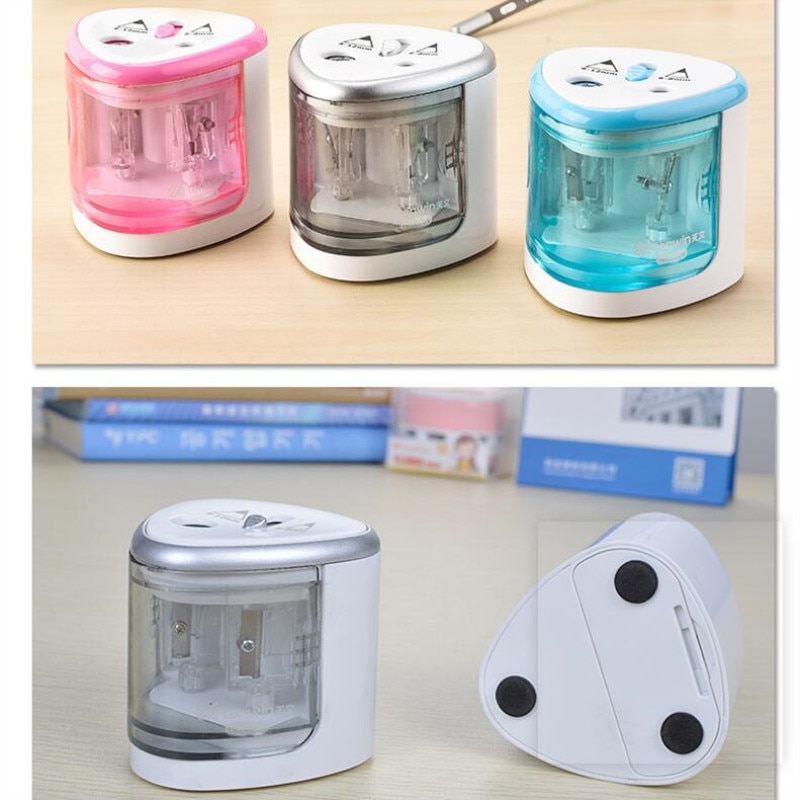 Automatic Pencil Sharpener Two-hole Electric Touch Switch Pencil Sharpener Stationery Home Office School Supplies