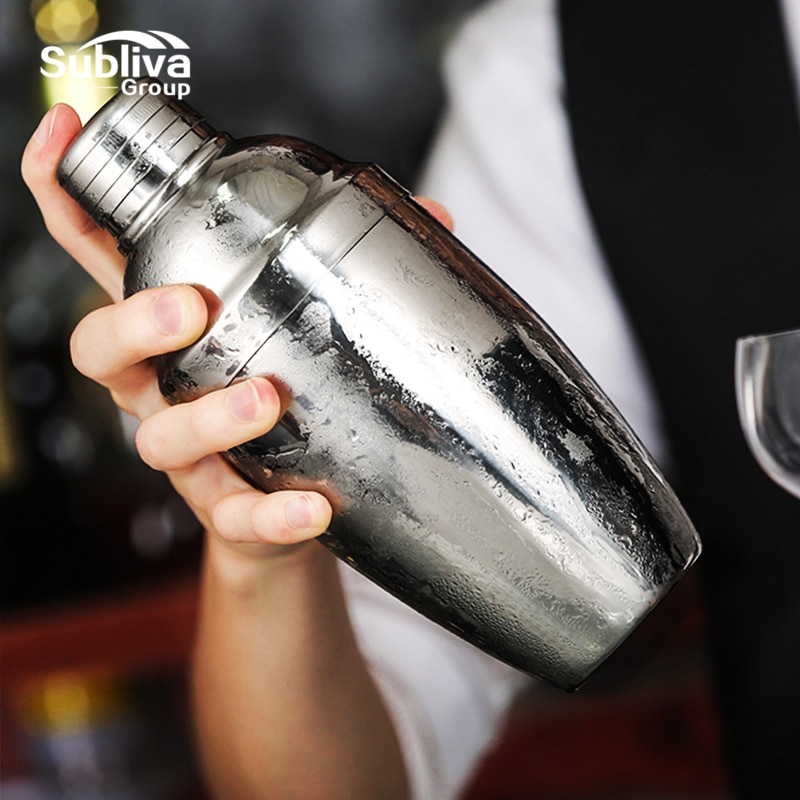 Rustfri stål cocktail shaker mixer vin martini boston shaker til bartender drink party bar værktøjer 550ml/750ml