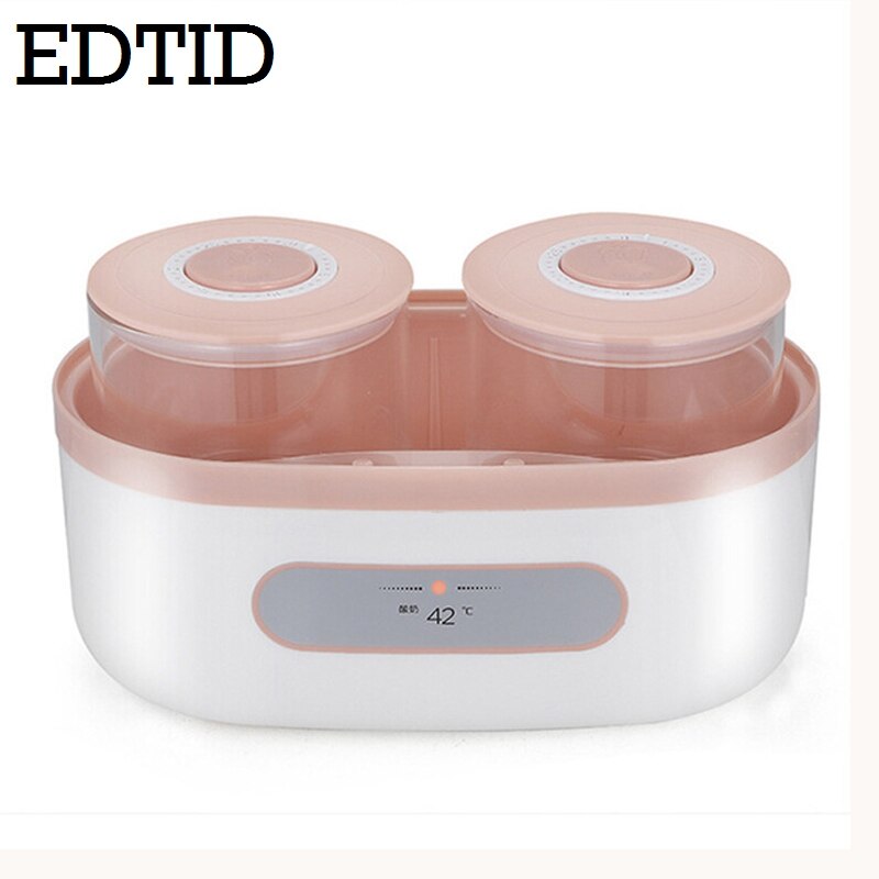 EDTID Electric Yogurt maker Automatic Yogurt machine With 2 cups Steel Leben Container Natto Rice Wine Machine Four Yoghurt Cups