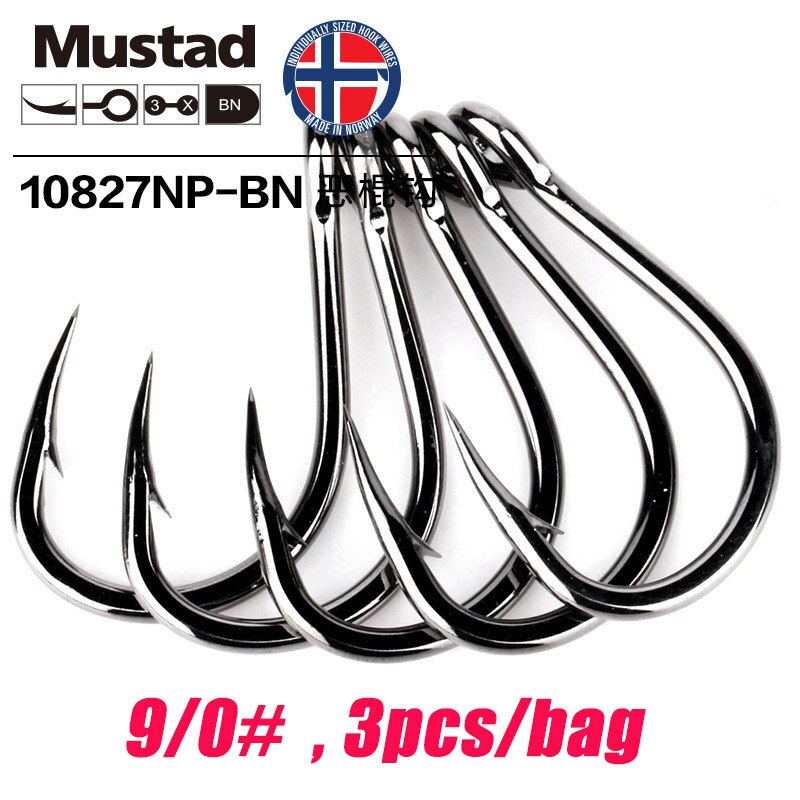 Mustad norge opprinnelse havfiskekrok superkraft stor størrelse sirkel fiskekroker ,1#-12/0#,10827np- mrd: 9-0