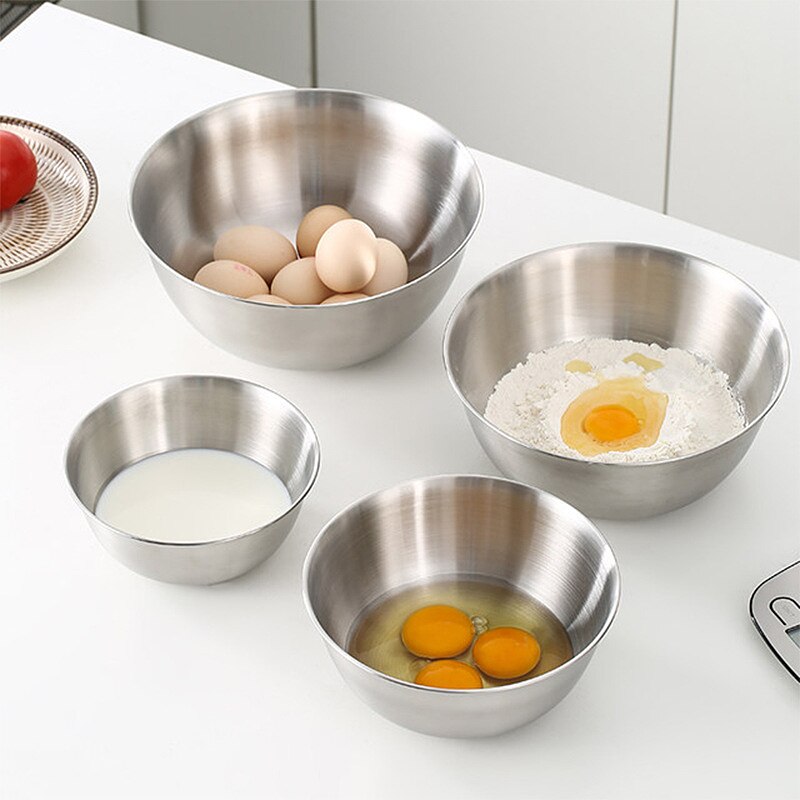 304 Stainless Steel Salad Mixing Bowl Dining Plates Whisk Egg Kitchen Accessories Gadget Baking Tools Soup Tableware