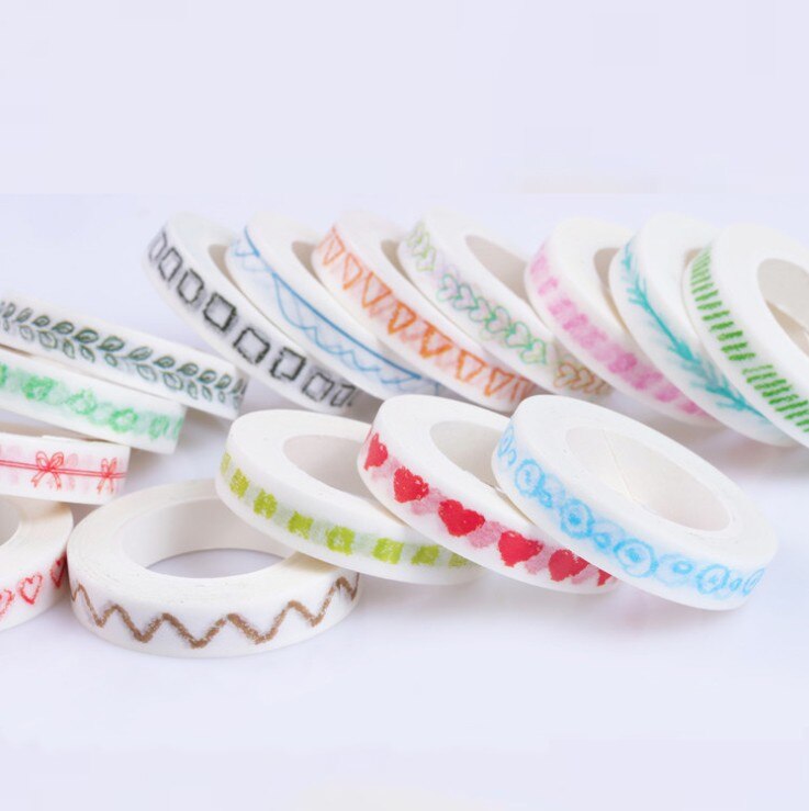 Basic pattern Decorative Adhesive Tape Masking Washi Tape DIY Scrapbooking Sticker Label School Office Supply