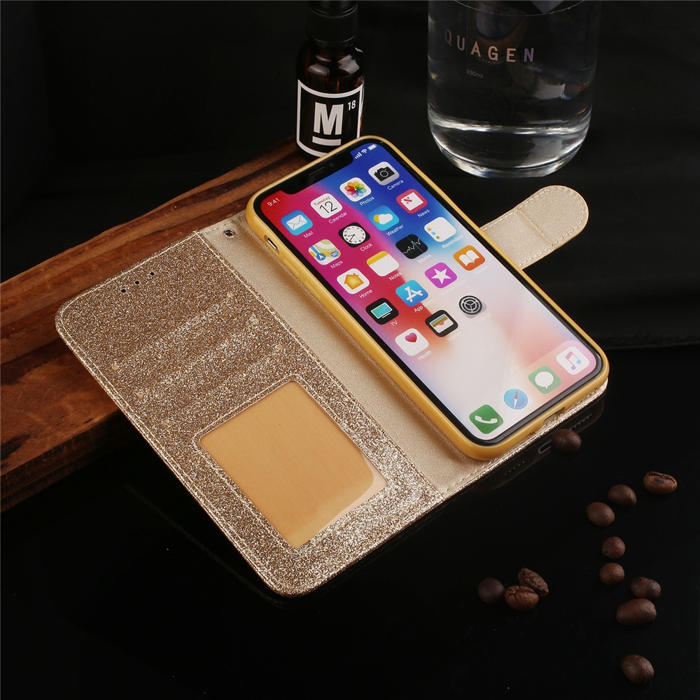 Love Jewell Case For Samsung Galaxy A50 A40 A70 A20E Glitter Bling Leather Flip Case For Samsung A 50 A30S 20E Phone Cover