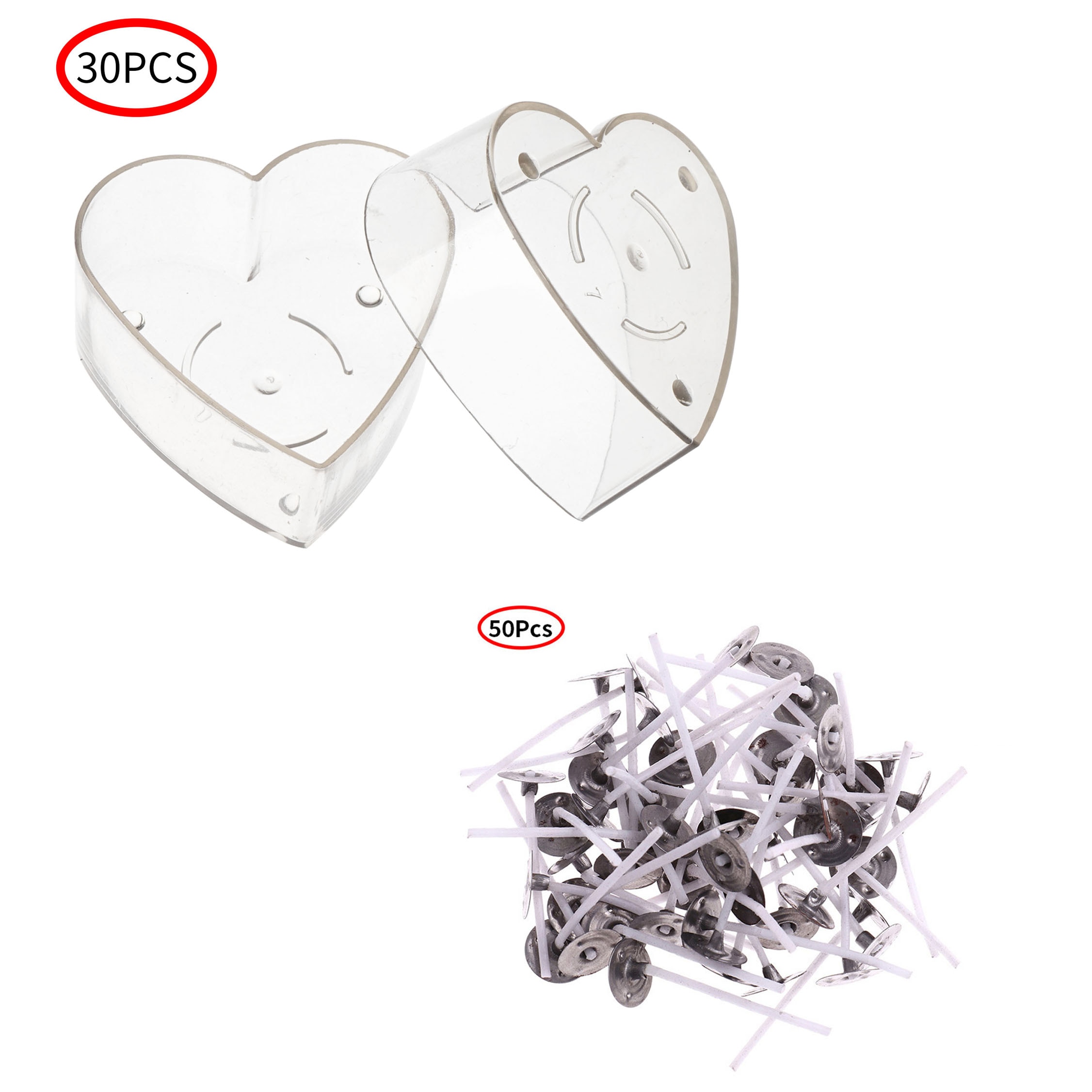 Taza de vela de té en forma de corazón/cuadrada con mecha para hacer velas para boda, religión, Día de San Valentín, decoración de cenas con velas: Type 1