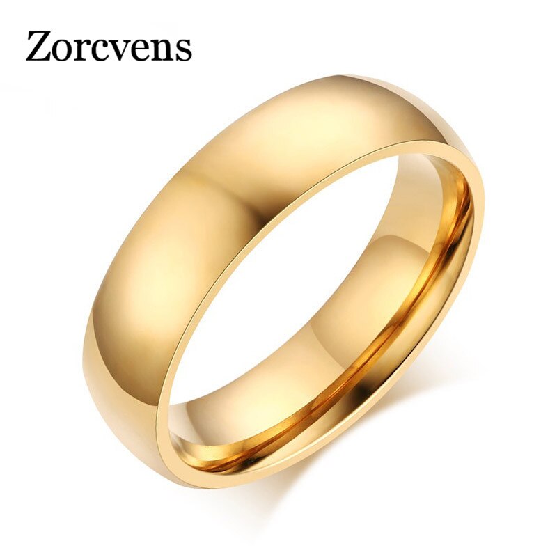 Modyle 6mm klassisk vielsesring til mænd kvinder guld sølv farve rustfrit stål forlovelsesring