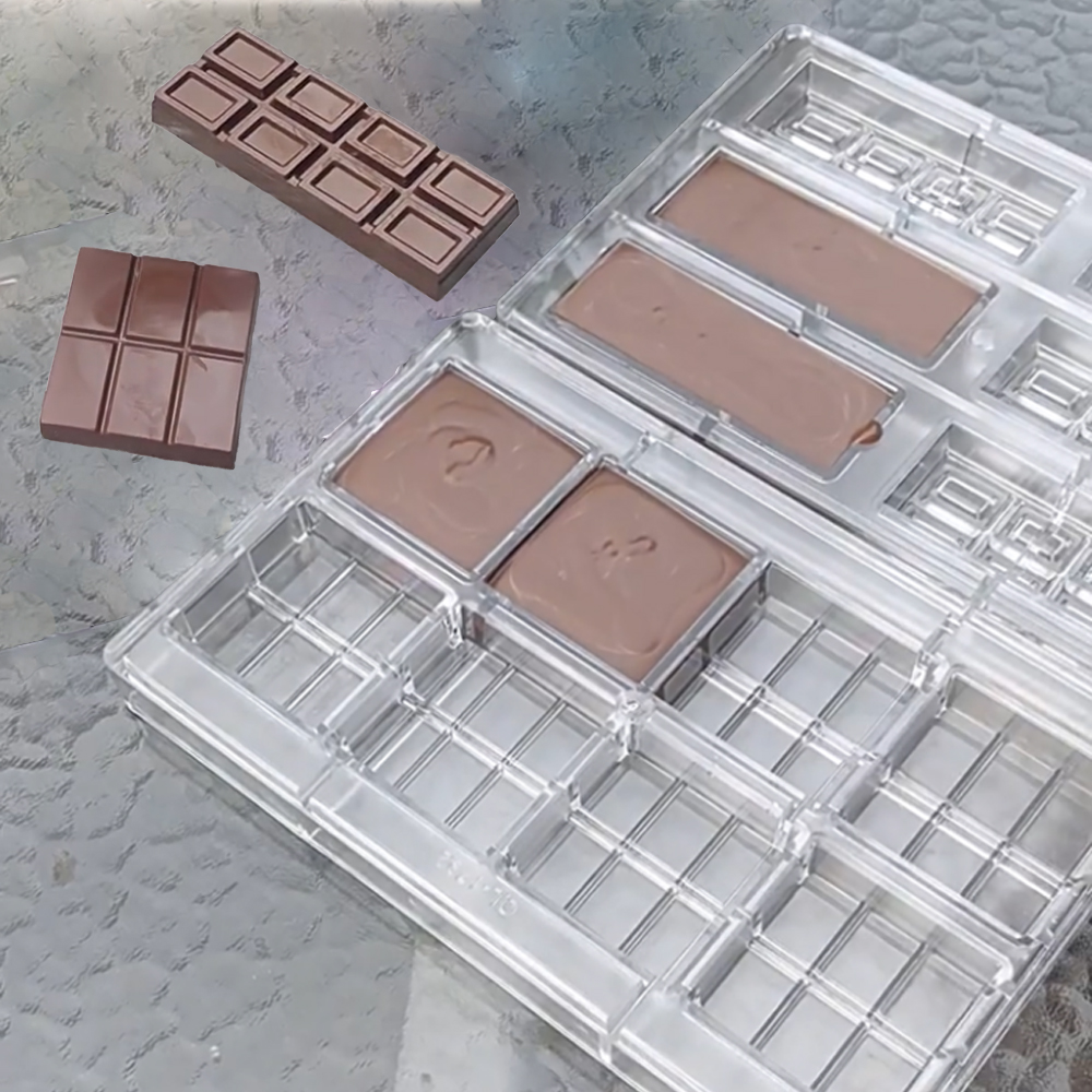 Molde de policarbonato duro para Chocolate, fácil de desmoldar, molde para dulces de PC, molde para hacer bloques de Chocolate, utensilios de cocina para hornear, herramientas para dulces