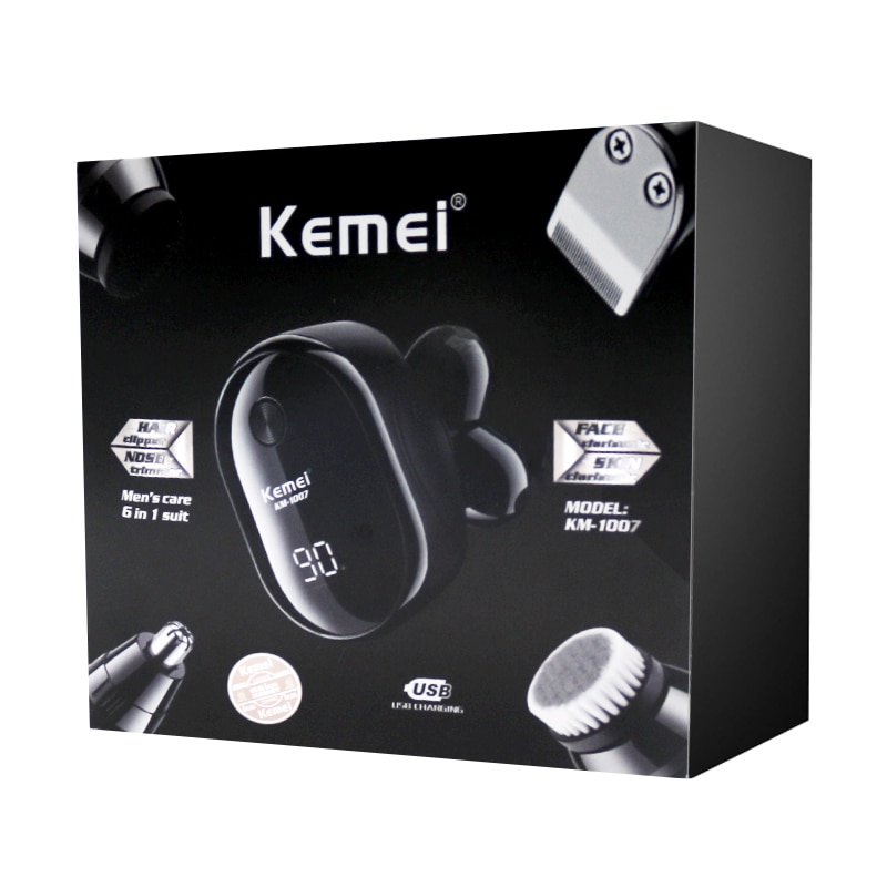 6in1 washable electric razor for men beard dry wet shaving machine facial body electric shaver li-ion rechargeable grooming set