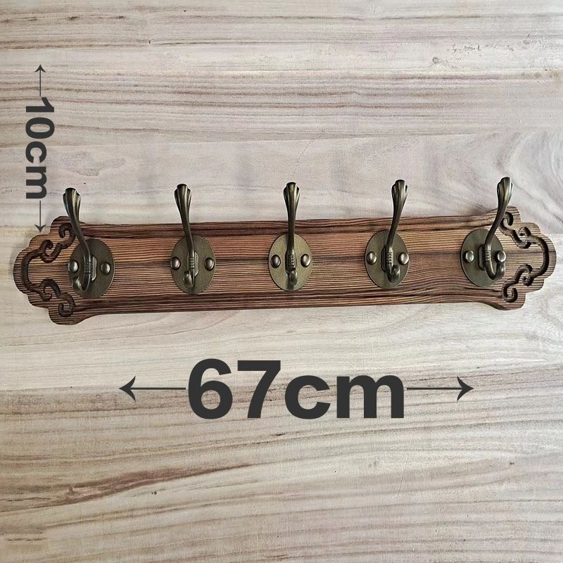Perchero de madera maciza para bata de lujo con 4/5/6/7/8 ganchos, colgador de ropa de pared, llaves, almacenamiento de sombreros, colgante para muebles de entrada: Blanco