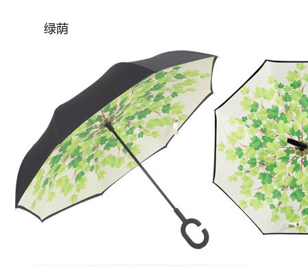 Windproof Reverse Folding Double Layer Inverted Umbrella Self Stand umbrella rain/sun women/men flowe durable: lvying