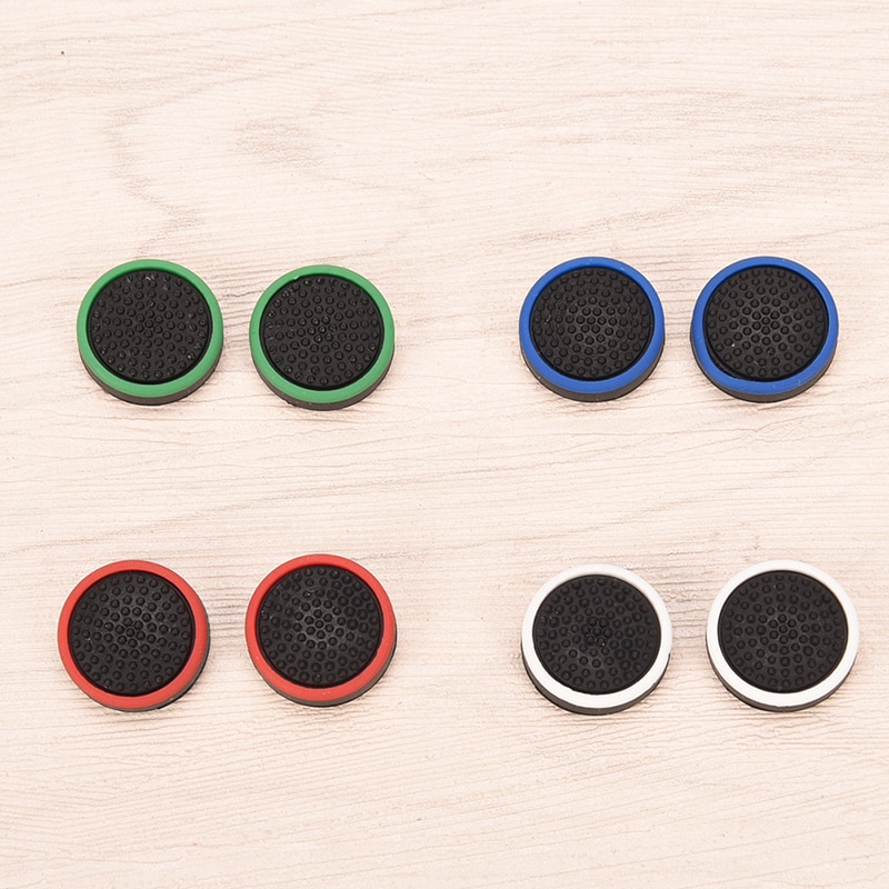 2 stks Siliconen Analoge Thumbstick Caps voor Sony PS4 Joystick Thumbstick Knop Cap voor Controller Game Accessoires Wit Zwart