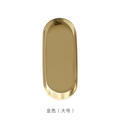 Nordic Rose Gold Metal Storage Tray Luxurious Brass Gold Silver Oval Plate Iron Fruit Plate Jewelry Display Tray for Home Decor: gold-L