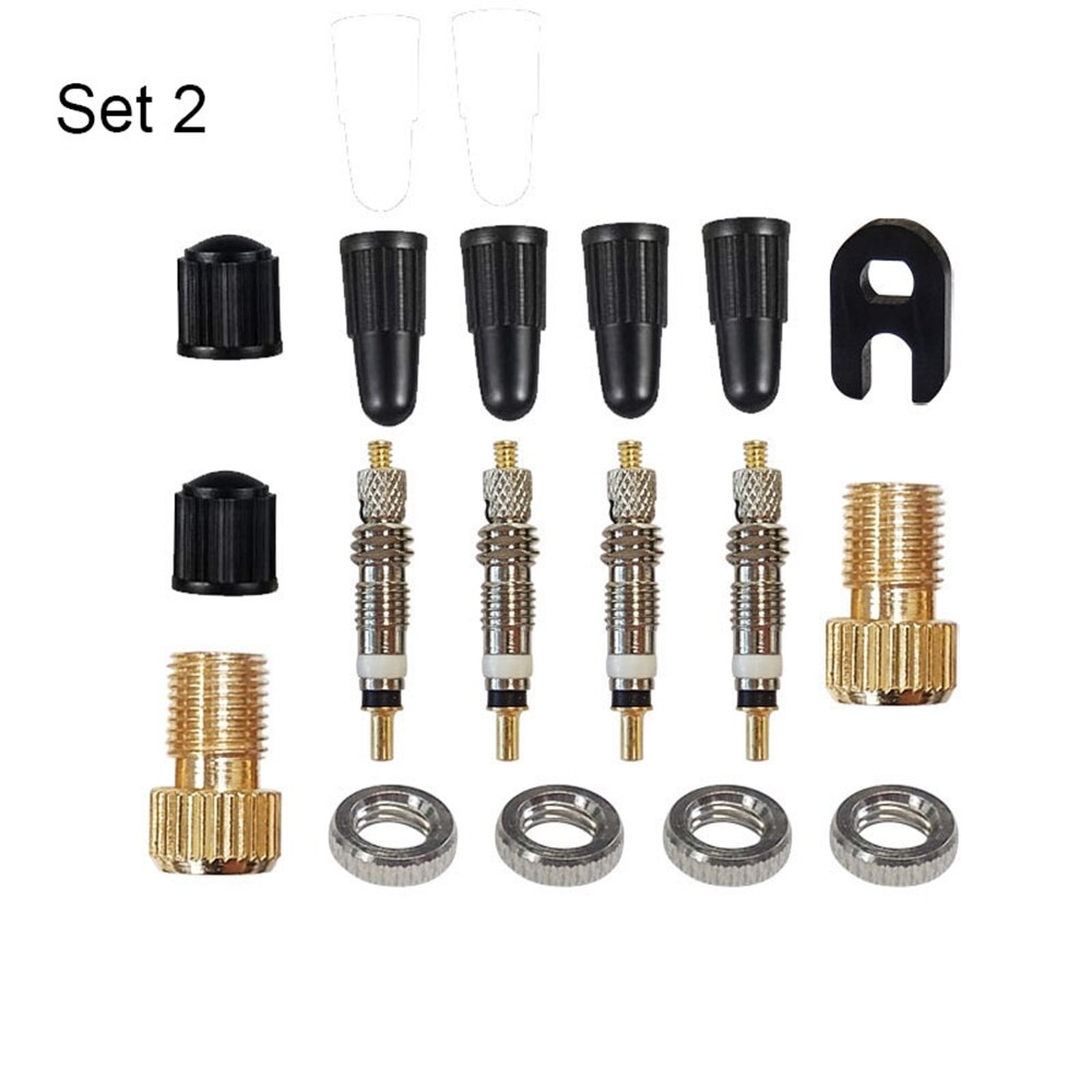 1 Set Bicycle French Presta Tire Valve Cores+Valve Core Removal Tool Bike Tire Valve Cores Plus Removal Replacement Cycling Part: 2