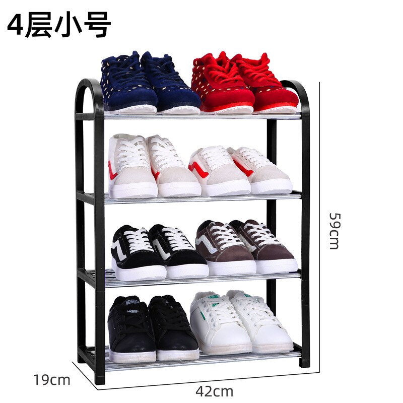 Multi-layer Shoe Rack Aluminum Metal Standing Shoe Rack 3/4/5 Layer Shoes Storage Shelf Home Living Room Organizer Accessories: 4 Tier S
