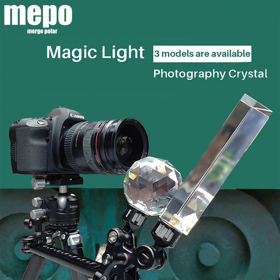 Photography Prism with 1/4'' Crystal Ball Optical Glass Magic Photo Ball Glow Effect Decorative Photography Studio Accessories