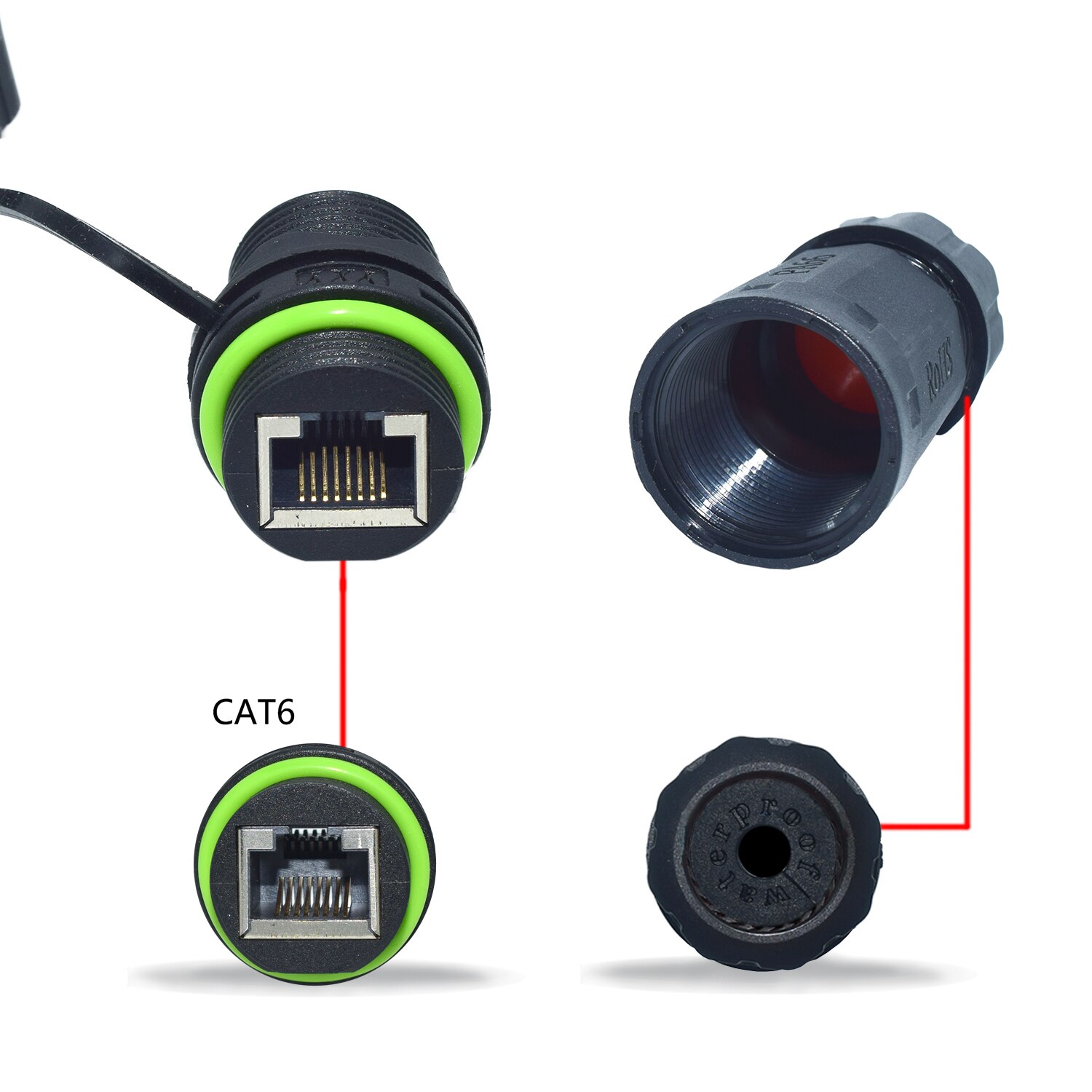 YXY IP68 Panel Mount Waterproof RJ45 Connector Outdoor Ethernet Jack Ethercon