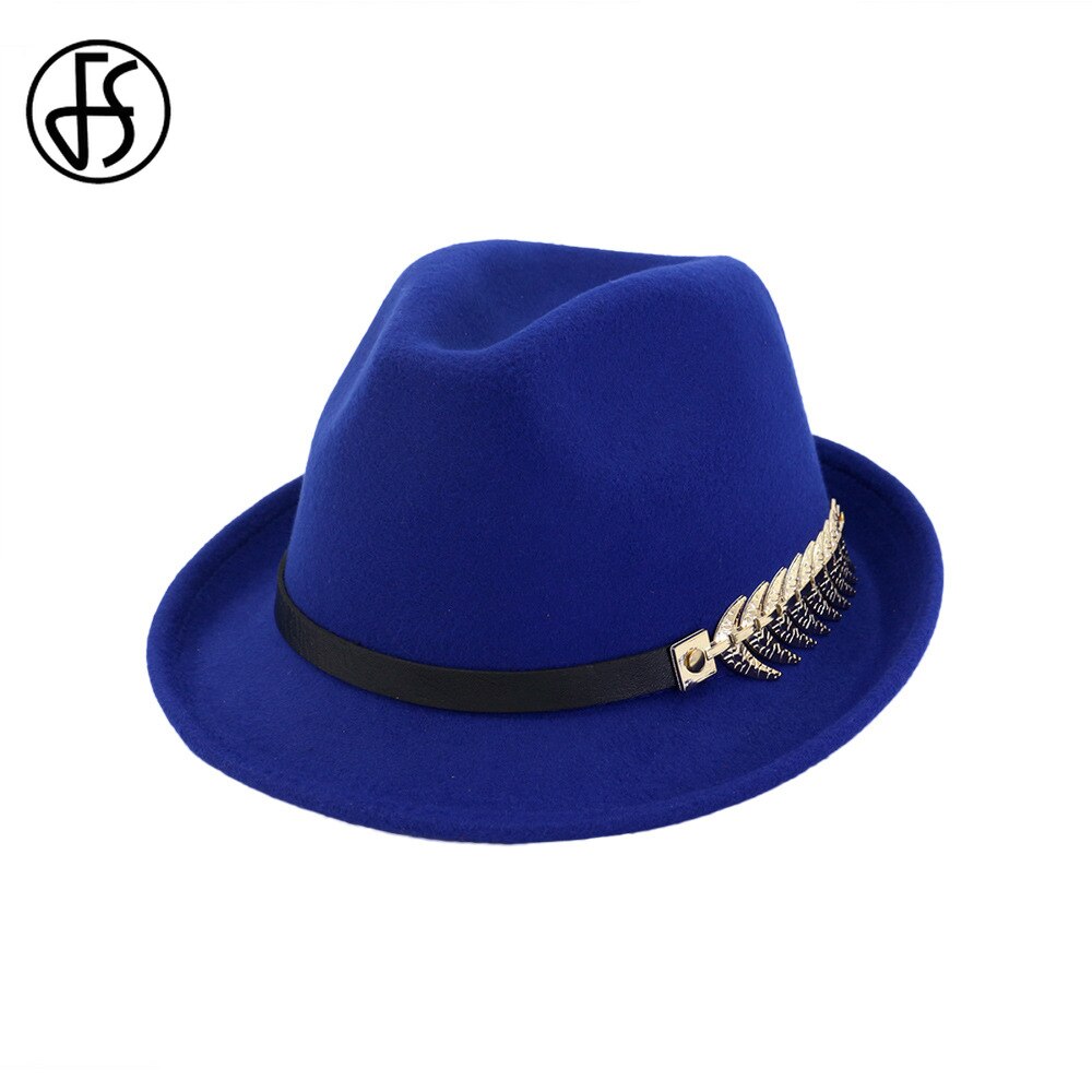 Fs wolvilt dames heren fedora hoed voor lente herfst dame gangster trilby kerk jazz hoeden panama pet zwarte krul rand