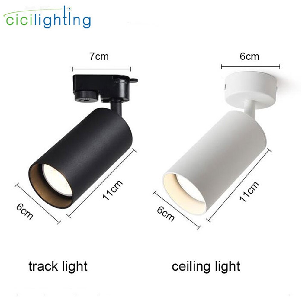 Moderne 7W GU10 LED Spoor Spots COB Plafond Lampen zwart wit golden Verstelbare AC85-260V Verlichtingsarmaturen Woonkamer Winkel