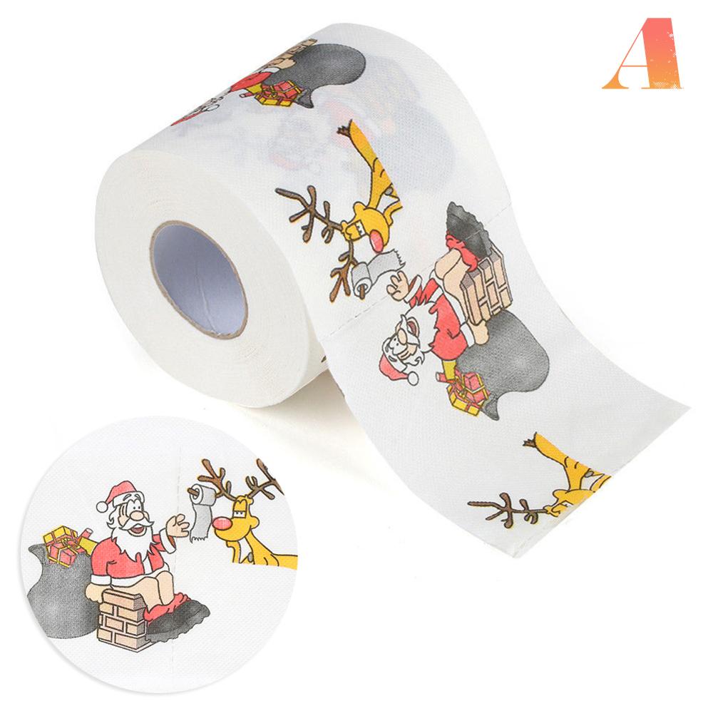 Papier toilette en rouleau de papier | Série motifs de noël, imprimés amusants, motif père noël