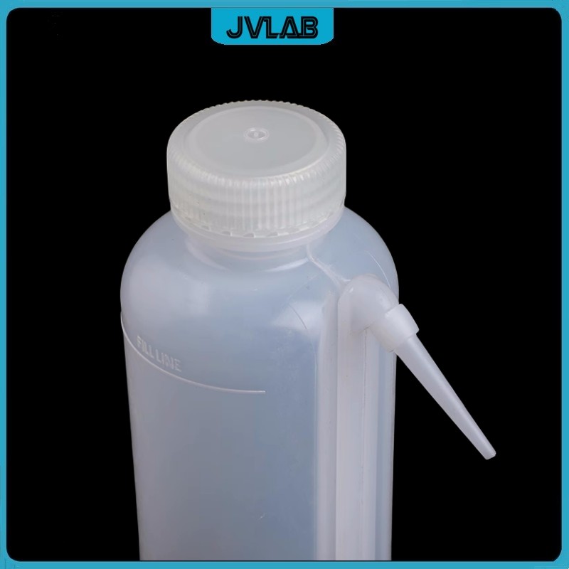 Botella de lavado de plástico para laboratorio, dispositivo de medición de compresión LDPE para uso en laboratorio, cuerpo integrado y tubo separador de 500ml de ancho