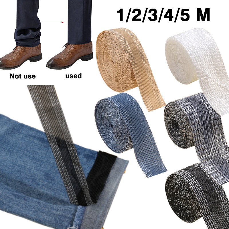 Parches autoadhesivos para acortar bordes de pantalones, parches adhesivos para ropa, pantalones vaqueros, parches de tela para la boca, cintas de reparación para dobladillo, herramientas de costura