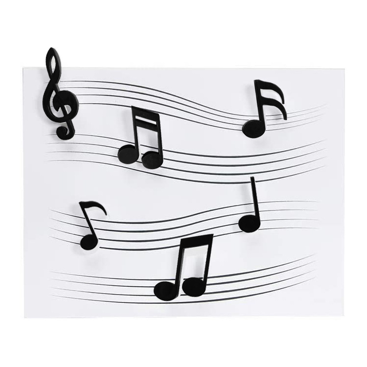 6 kpl jääkaappimagneetit nuotit magneetti jääkaappi viestitarra kodinsisustus keittiötarvikkeet: 6 kpl musta