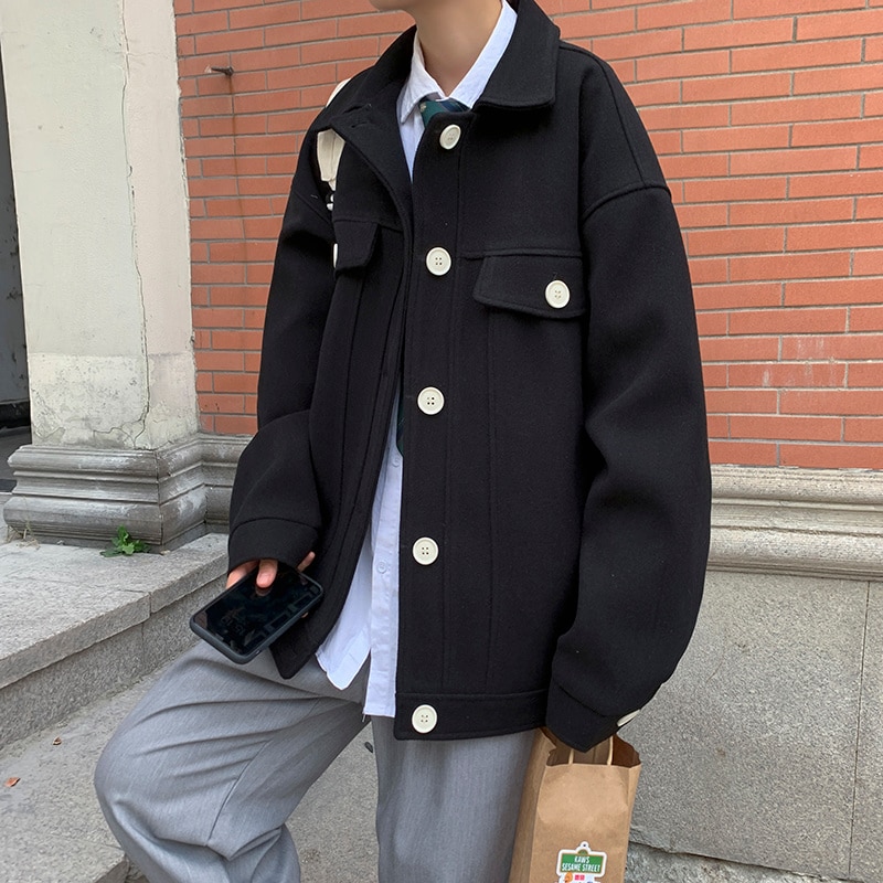 PRIJOUHE Cappotto Invernale Uomo In Lana: Caldo, Lungo E Sottile Con Sciarpa Staccabile - Taglia L
