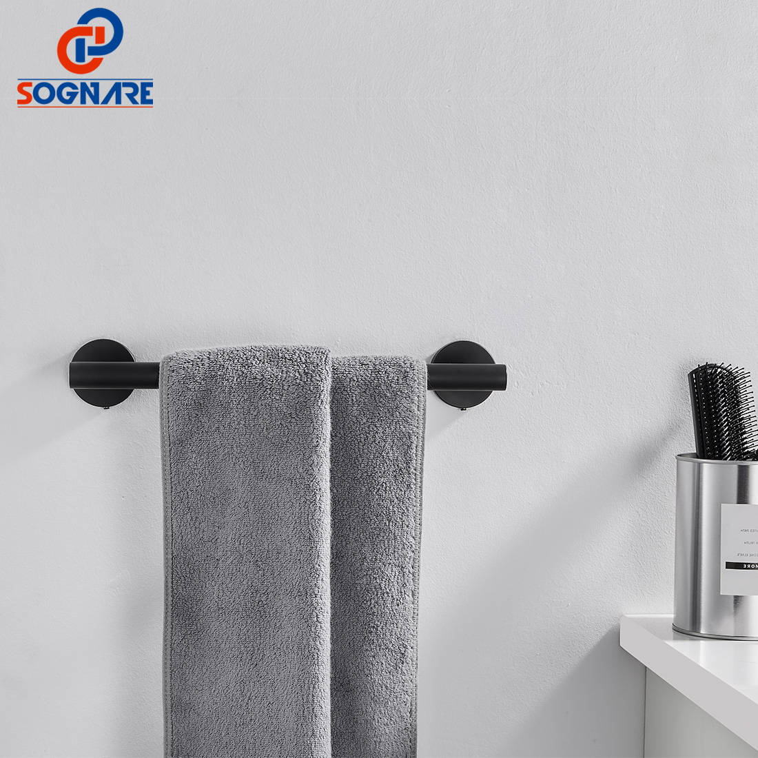 Zwarte Muur Badkamer Hardware Kit Rvs Badkamer Faciliteiten Voor Badkamer Handdoek Bar Toiletrolhouder Kleding Haak