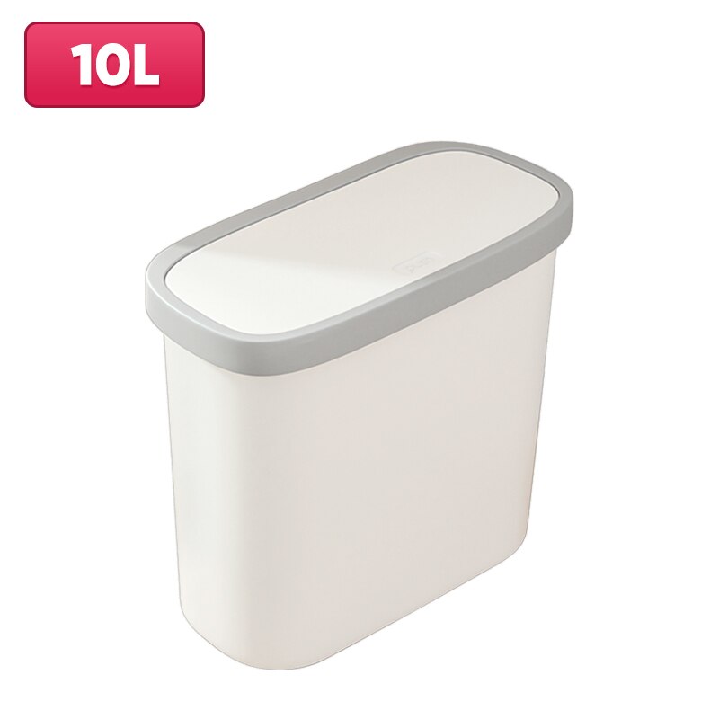 Joybos 10L Bathroom Narrow Trash Can Kitchen Recycling Trash Bins Toilet Garbage Bucket Desk Bin Table Garbage Container: Style 1
