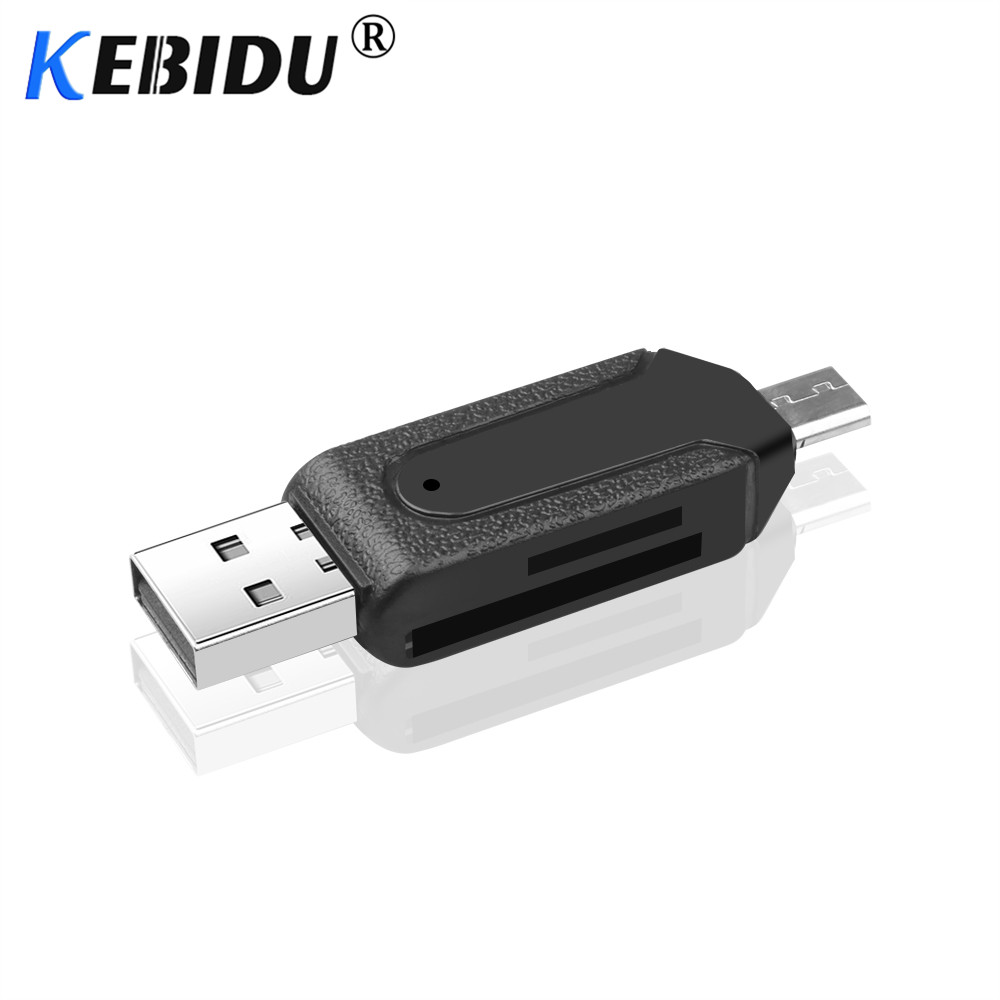 Kebidu 2 in 1 USB OTG Kaartlezer Universele Micro USB OTG TF/Sd-kaartlezer Telefoon Uitbreiding Headers micro USB OTG Adapter