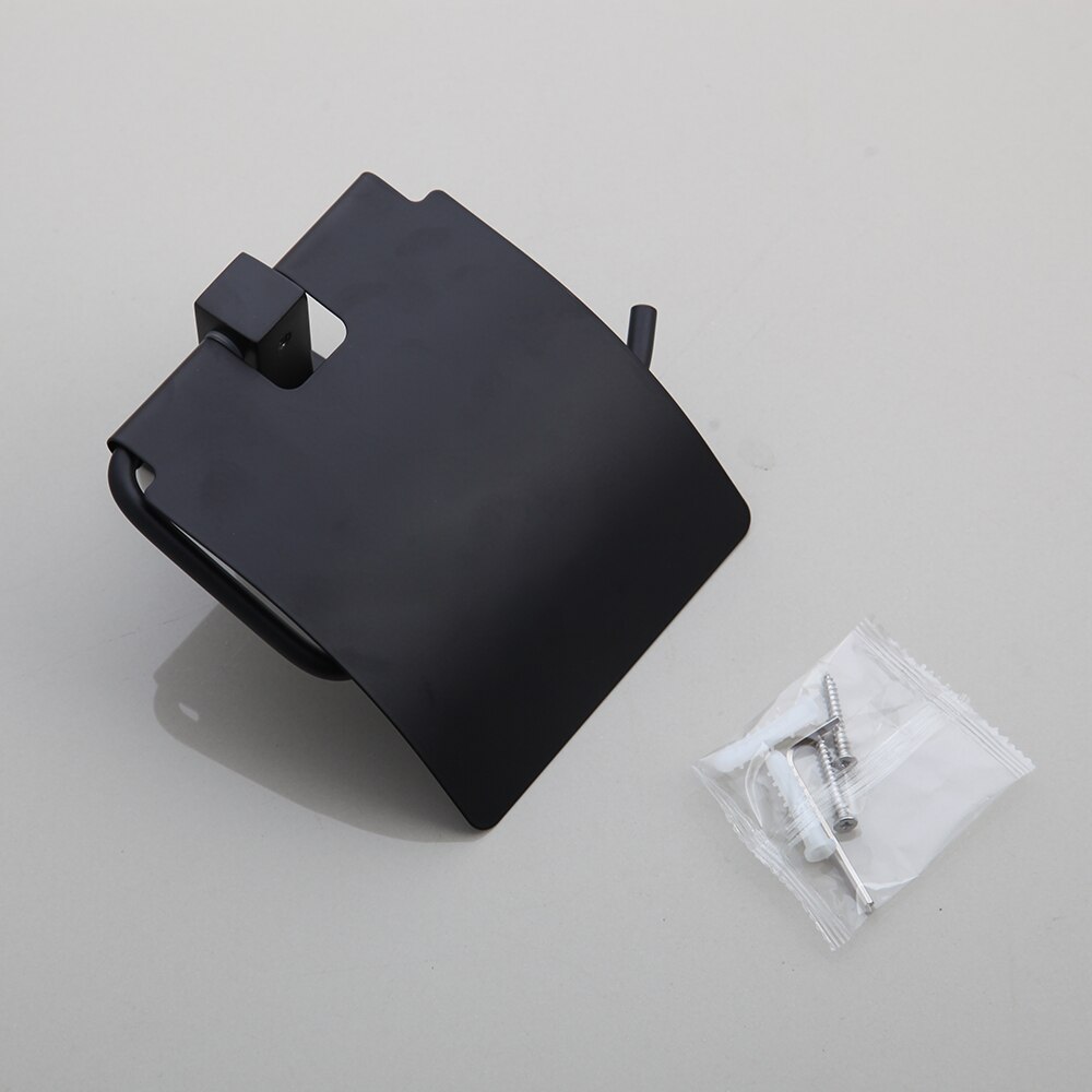 KEMAIDI-estante de baño negro mate, estantes de acero inoxidable, soporte de papel para baño, accesorios de almacenamiento