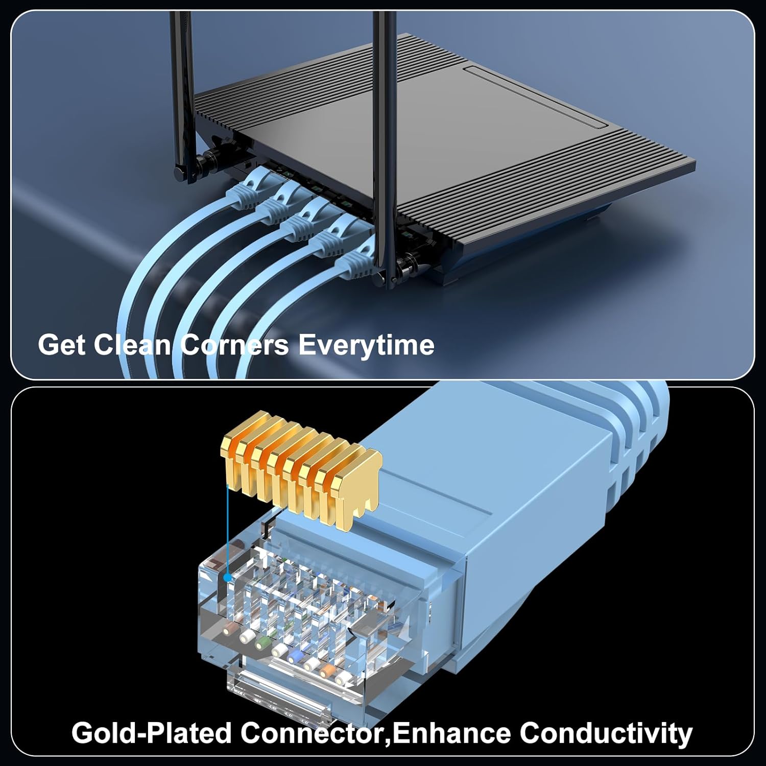 Kabel Ethernet Kot 6e/Kot6 o wysokiej prędkości z kablami skrawek, klipsami robić kabli LAN i złączem RJ45 robić routera/modemu