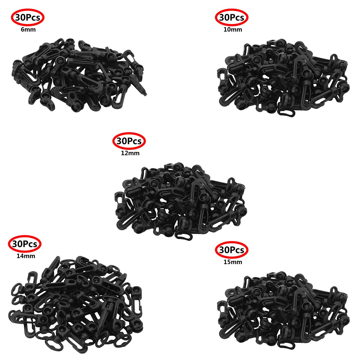 30Pcs Plastic Webbing Snap Hooks Rotary Swivel Rocker Cell Phone Strap Backpack Buckles