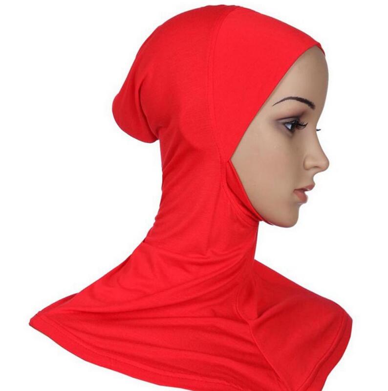 DJGRSTER – couvre-chef Hijab doux et extensible pour Sport musulman, intérieur, sous-écharpe islamique, couvre-chef de Style classique, couverture complète: Red
