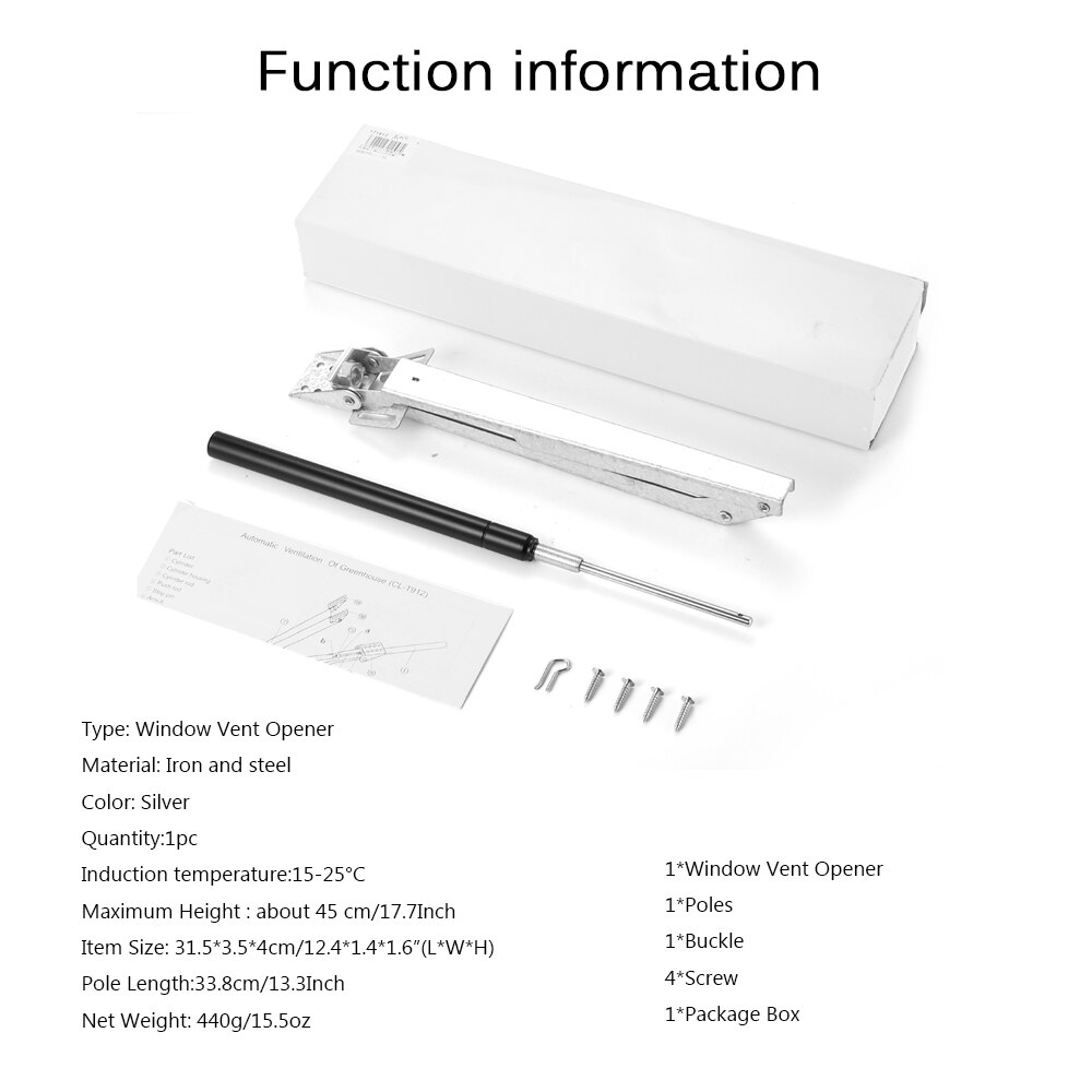 Roof Automatic Greenhouse Window Opener Vent Replacement Cylinder Temperature Ventilation Sensitive Window Opener