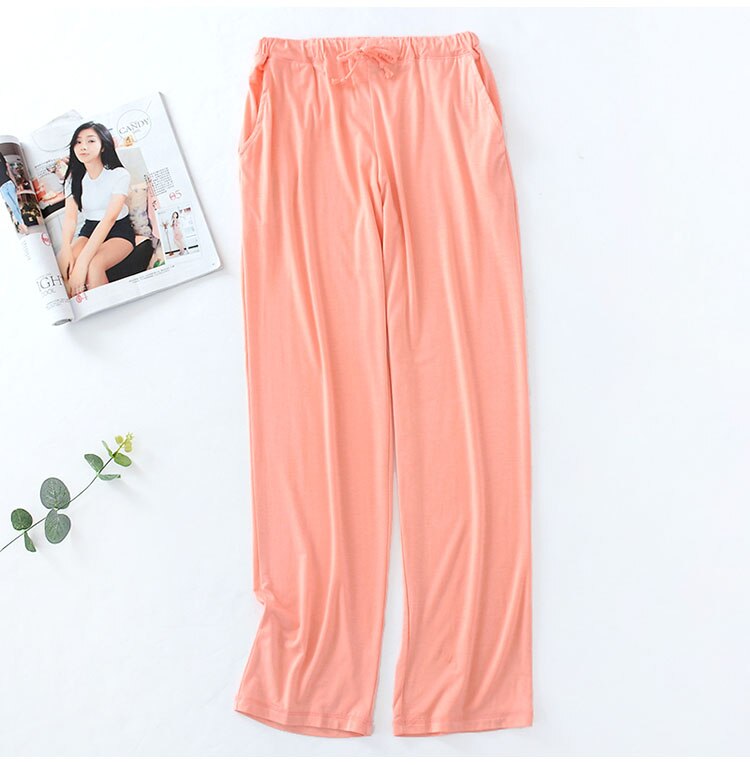 Zomer Vrouwen Broek Modale Dunne En Najaar Pyjama Thuis Broek Losse Grote Maat Sport Stretch Kan Gedragen Worden buiten: Fragrant pink / M