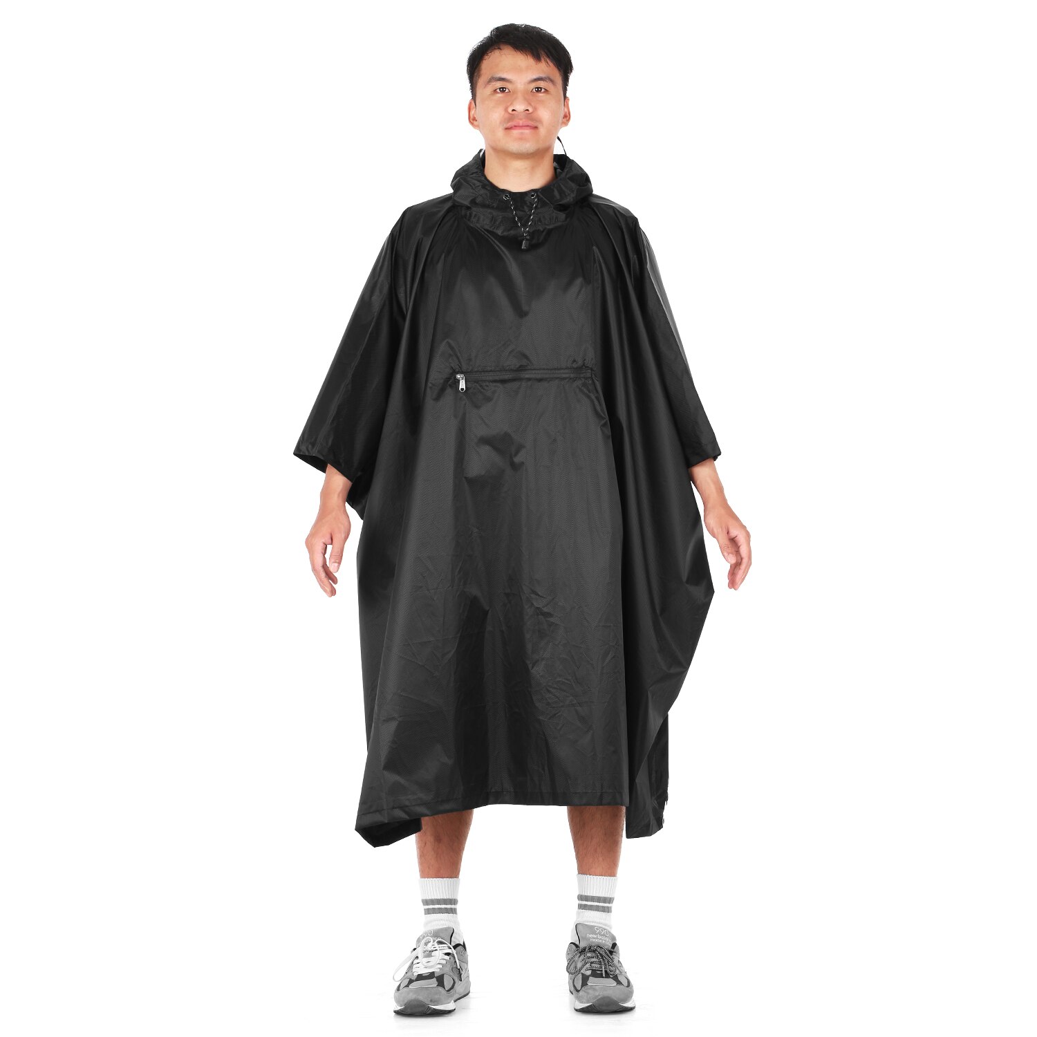 Lixada Hooded Rain Poncho Waterproof Rain Coat Raincoat Jacket Cycling Rain Cover for Outdoor Camping Hiking Fishing